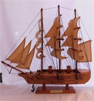 Wooden Napoleon decorative sailing ship, 16" tall