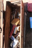VTG. STEEL TOOL BOX AND CONTENTS