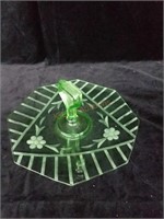 Green Depression Glass Serving Tray