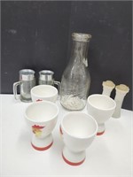 Vintage Milk Bottles & Shakers, Egg Cups