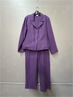 Eileen Fisher 100% Linen Pant Suit Petite M