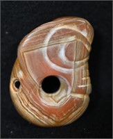 Agate Pig Dragon Neolithic Pendant 2" Found in Lia