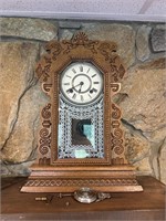 Antique Ansonia Clock With pendlelum & key