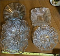 Assorted Glass Candy and Fruit Dishes