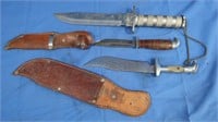 2 Hunting Knives w/Sheaths, Survival Knife