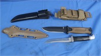 Buck Hunting Knife w/Sheath, Army Knife made in