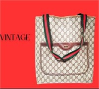 Gucci vintage GG web shopping tote