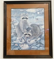 Thomas Allen Ltd Raccoon Framed Picture 348/1000