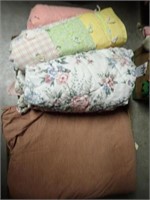 (2) Boxes w/ Hd. Tied Quilt, Blanket, Bed Spread,