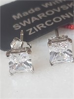 New Swarovski Earrings in Sterling Silver