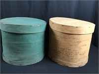 pair of wood boxes