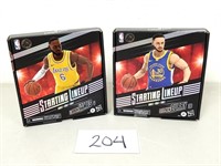 Starting Lineup James and Curry Action Figures