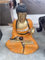 Vintage wooden Buddha statue (approx 29” tall)