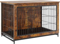 38 Wooden Dog Crate  Rustic Brown.
