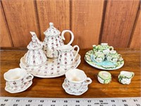 (2) miniature tea set