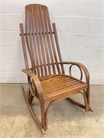 Vintage Wooden Adirondack Bentwood Rocking Chair