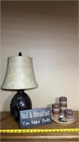 22” Pine cone style lamp, candle decor, cute 9.5”