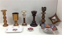 Candle Stick Holders & Asian Porcelain Dish Ware