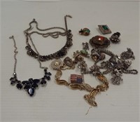 Beautiful group of rhinestone jewelry including