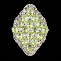 Natural Peridot Sapphire  Ring