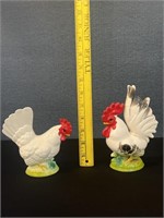 Vintage Rooster & Hen Ceramic Figurines