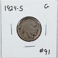 1924-S  Buffalo Nickel   G