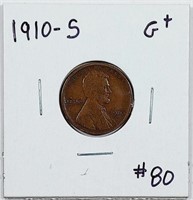 1910-S  Lincoln Cent   G+
