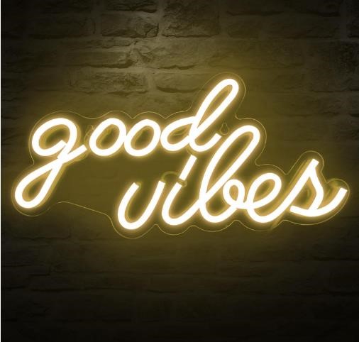 DECANIT Good Vibes Neon Sign for Wall Decor