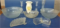 Nice glassware lot! 10pc.  Clear glass Swung
