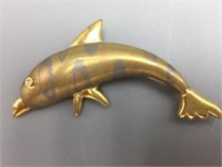 14 karat gold dolphin pin;