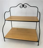 Bakers rack with woodcraft shelves used condition