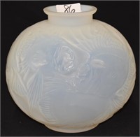 R. Lalique opaque round vase, fish