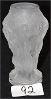 Lalique type nude vase, 5 1/2"