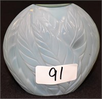 4 1/2" Lalique Filicaria Aqua opalescent vase