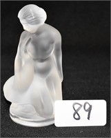 Lalique crystal female nude & goose
