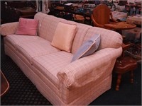 Ethan Allen three-cushion sofa, cream