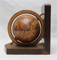 Wooden Globe Book End