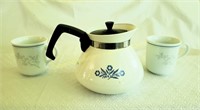 Corningware Tea Pot & Mugs