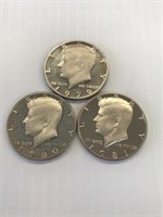 1979-S, 1980-S, 1981-S JFK Proof Halvesx3