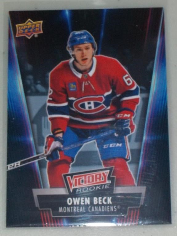 Owen Beck UD Victory Black Rookie card