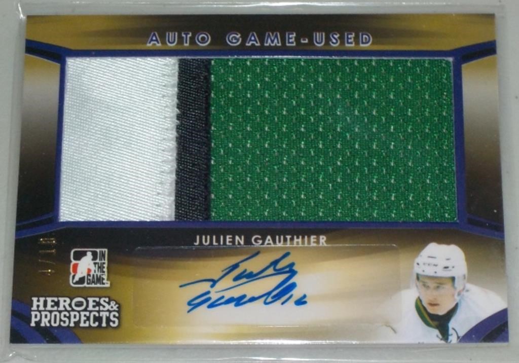 Julien Gauthier Auto Game-Used Patch card #d 4/10