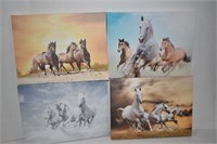 Four Horse Photos on Canvas