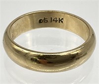 Marked 14K Gold Wedding Band Ring, Sz 6.5
