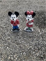 Mickey and minie concrete yard decorations