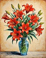 Red Lilies 2 LTD EDT Gallery Canvas Van Gogh LTD