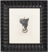 Salvador Dali "The Black Cherub" Woodcut