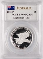 2015 Proof 1oz Silver Wedge-Tail  PCGS PR69 DCAM