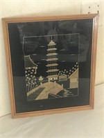 Gold & Black Oriental Village Artwork