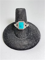 Sterling Turquoise Ring 3 Grams Size 8