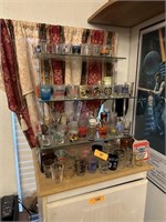 LARGE LOT OF SHOT GLASSES W STAND